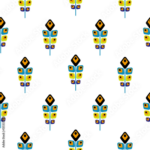 Peacock bright abstract feather seamless vector pattern. Peafowl feathers tileable print for textile or wrap paper.