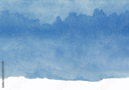 blue watercolor background, shades of blue © white snow