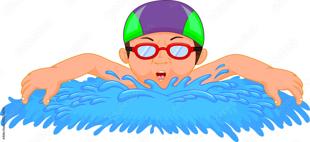 Cartoon little boy swimmer Stock Vector | Adobe Stock Cartoon little boy swimmer Stock Vector | Adobe Stock
