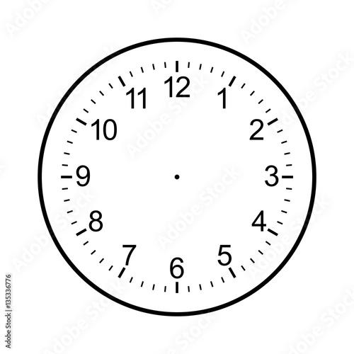 clock face blank isolated on white background 