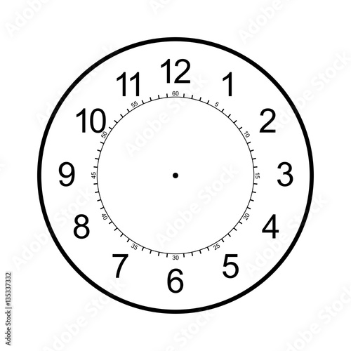 clock face blank isolated on white background 