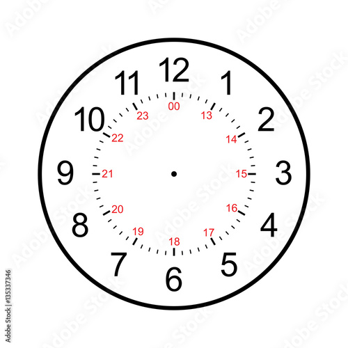 clock face blank isolated on white background
