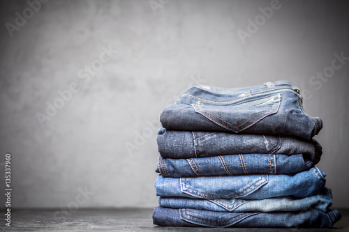 Pile of jeans photo