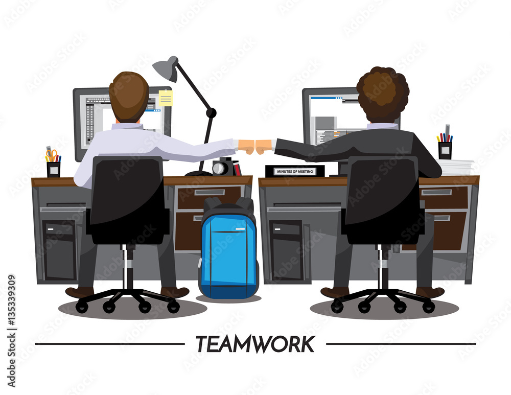 Fist Bump Colleagues Collaboration Teamwork Concept ,Vector illu Fist Bump Colleagues Collaboration Teamwork Concept ,Vector illu