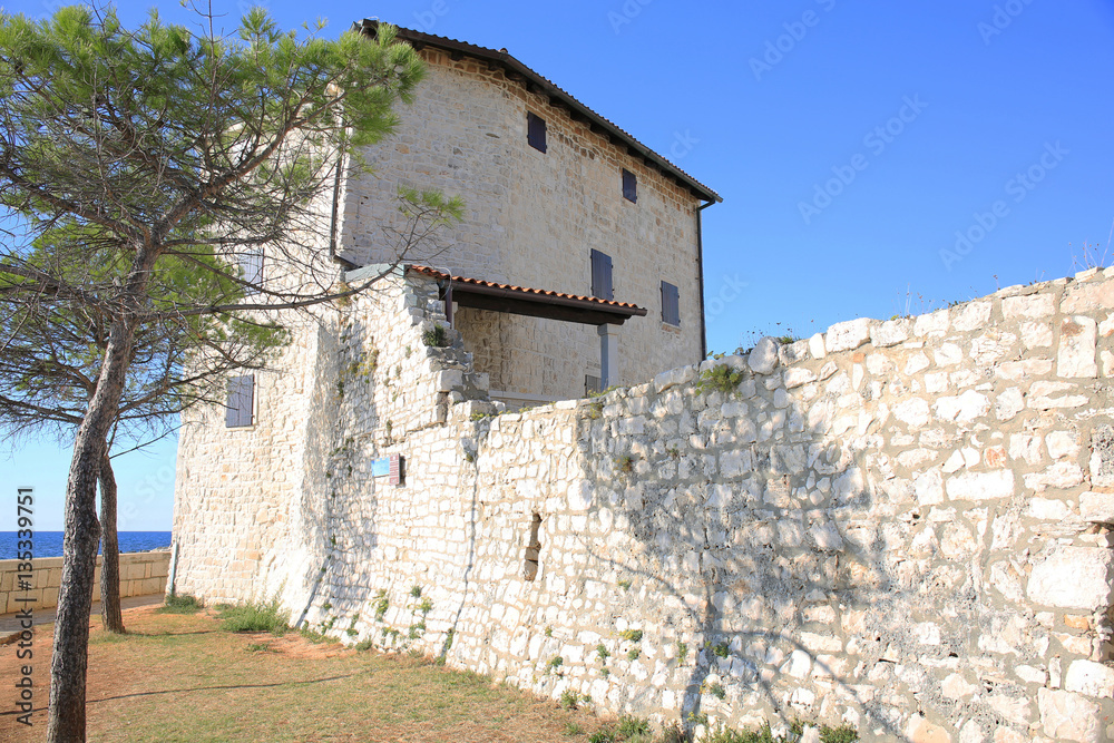 Medieval town wall in Umag, Istria, Croatia