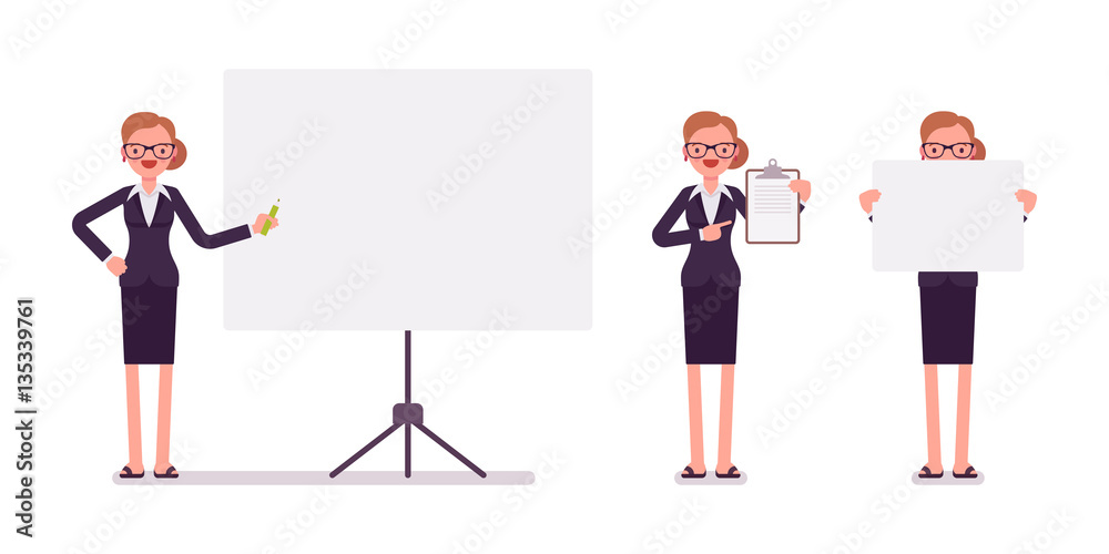Set of businesswoman in formal wear with frames for copyspace Set of businesswoman in formal wear with frames for copyspace
