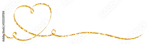 Golden Calligraphy Heart Ribbon