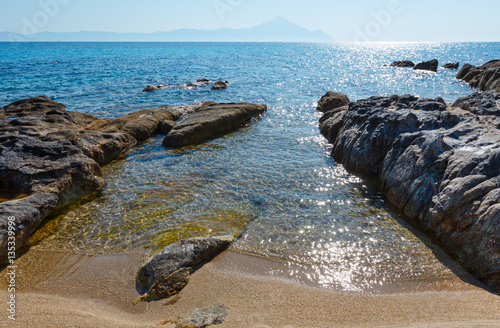 Summer Sithonia rocky coast, Greece. photo