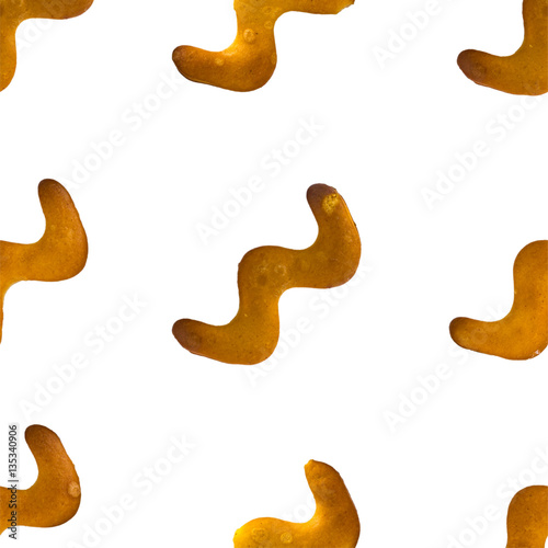 The pattern of the diagonal of crackers on a white isolated background, seamless