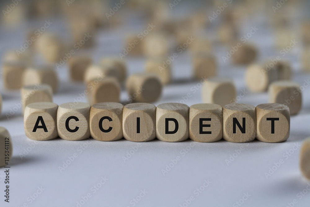 accident - cube with letters, sign with wooden cubes accident - cube with letters, sign with wooden cubes