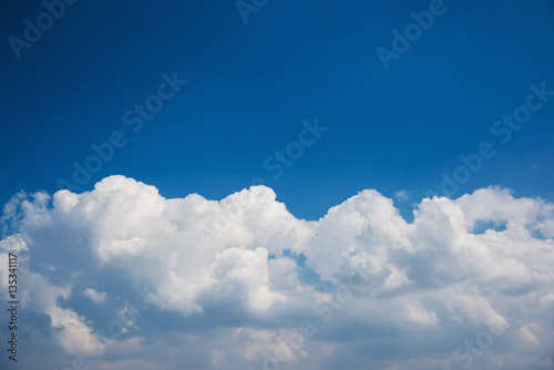 Cumulus cloudscape with blue sky panorama