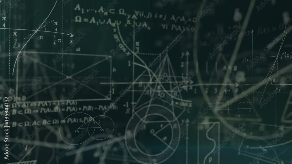 Loopable Math Symbols Journey Flying Through Camera.