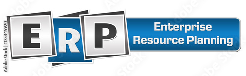 ERP - Enterprise Resource Planning Blue Grey Squares Bar 