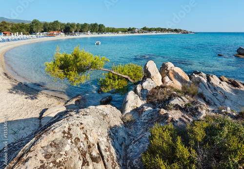 Summer morning Platanitsi beach, Sithonia, Greece. photo