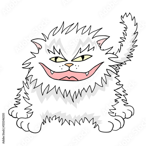 funny white cat