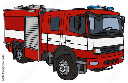 Hand drawing of firetruck