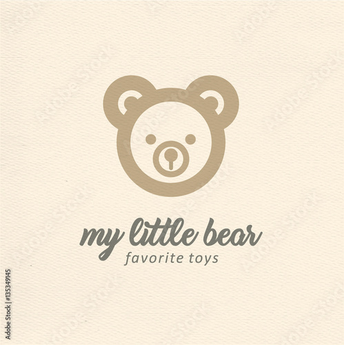 Vector logo design for toys shop. My little bear