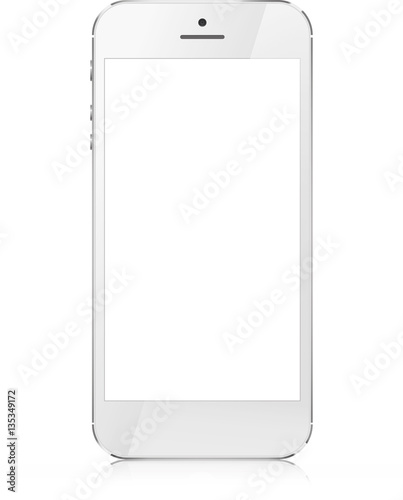 Smartphone with blank screen isolated on white background. Vector eps10 illustration