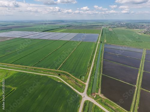 Flooded rice paddies. Agronomic methods of growing rice in the f