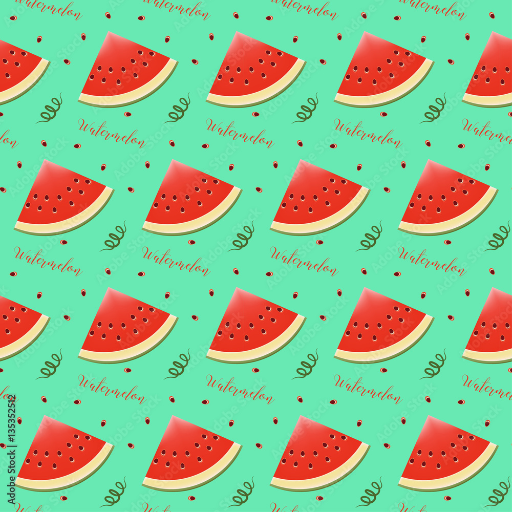 Seamless background with juicy slices of watermelon. Pattern. Seamless background with juicy slices of watermelon. Pattern.