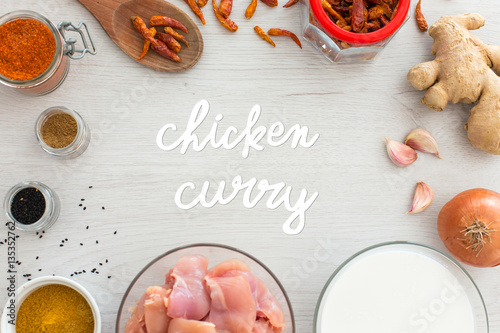 Chicken curry ingredients