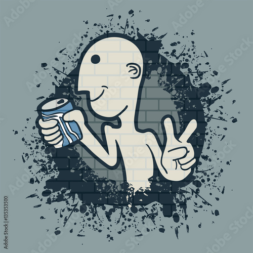 funny boy with soda illustration