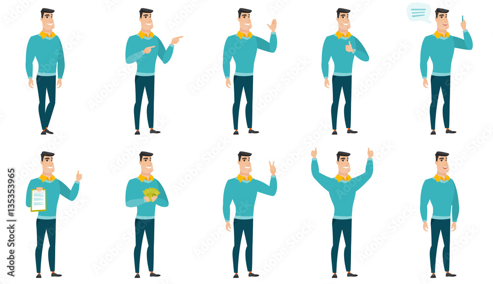 Vector set of illustrations with business people. Vector set of illustrations with business people.