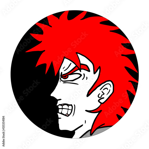 Angry man face