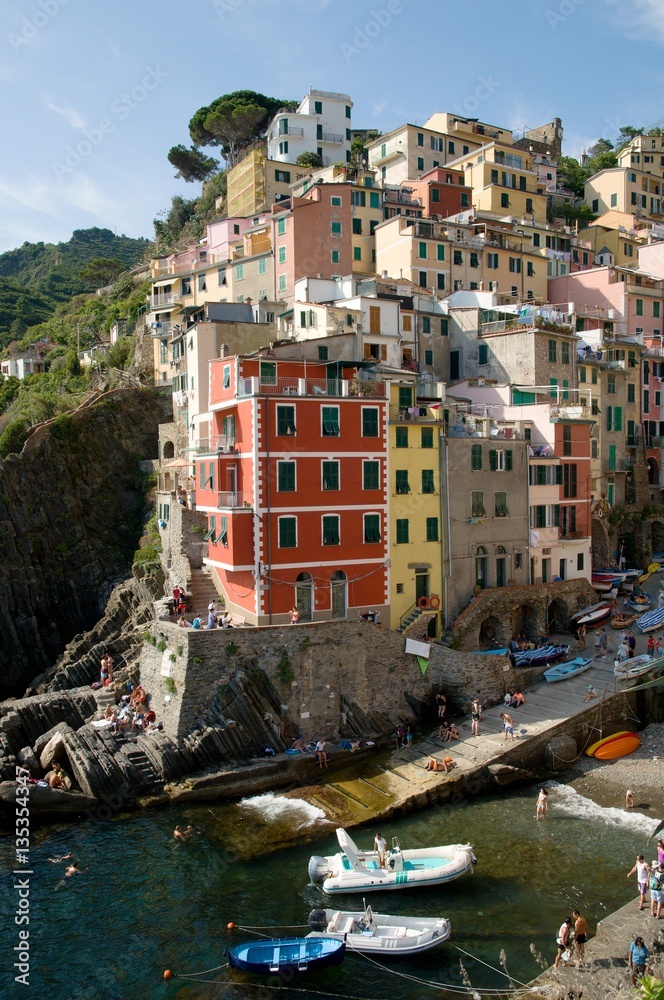 Village Riomaggiore on the Cinque Terre sea coast, Liguria, Italy