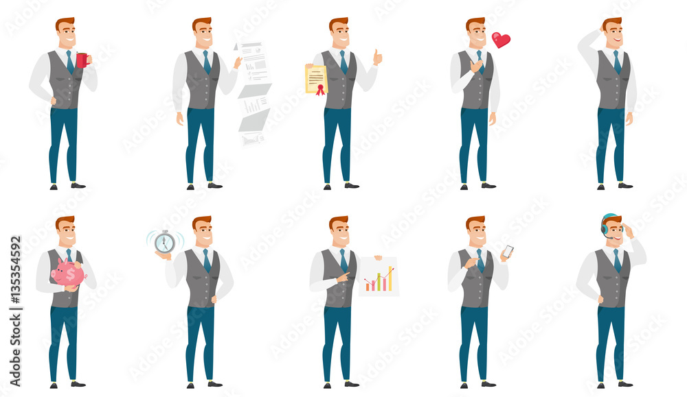 Vector set of illustrations with business people.