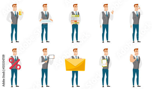 Vector set of illustrations with business people.