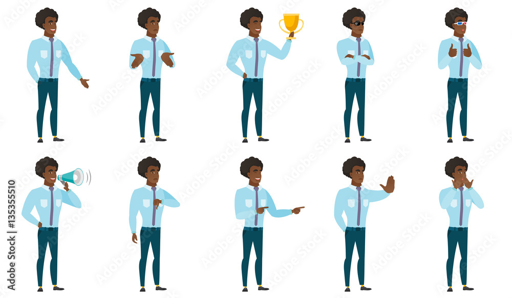 Vector set of illustrations with business people. Vector set of illustrations with business people.