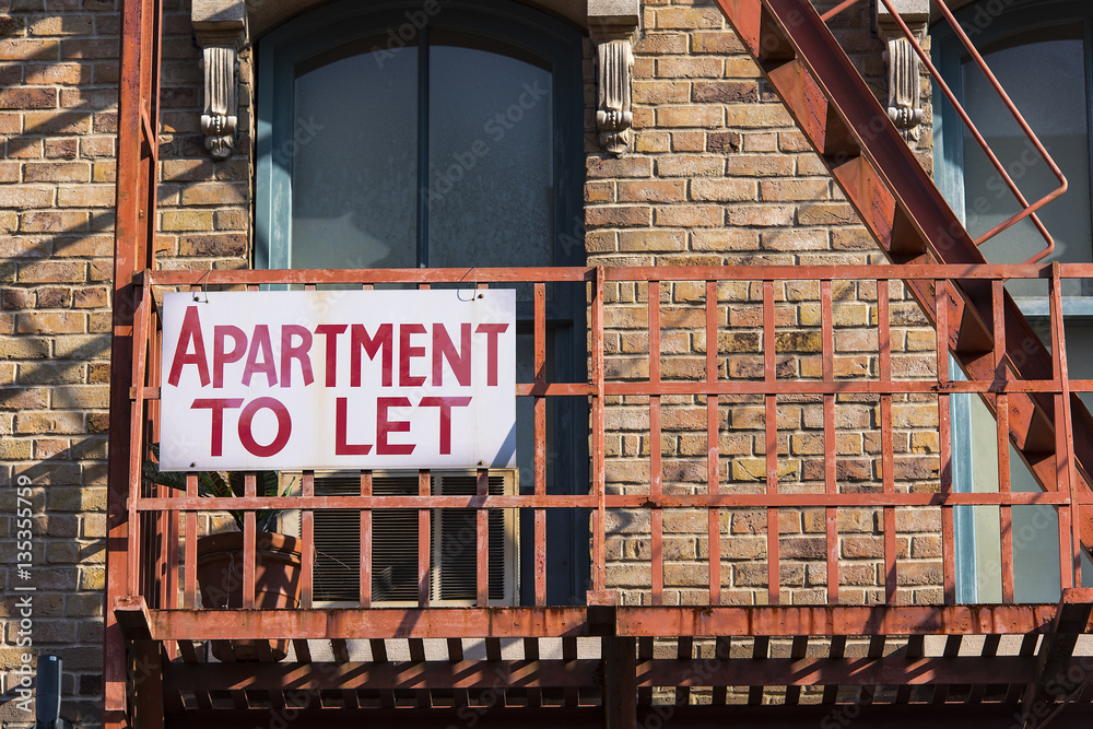 Fototapeta premium Apartment to let - American sign