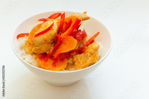 Chicken in the Asian. Fried chicken with sweet peppers