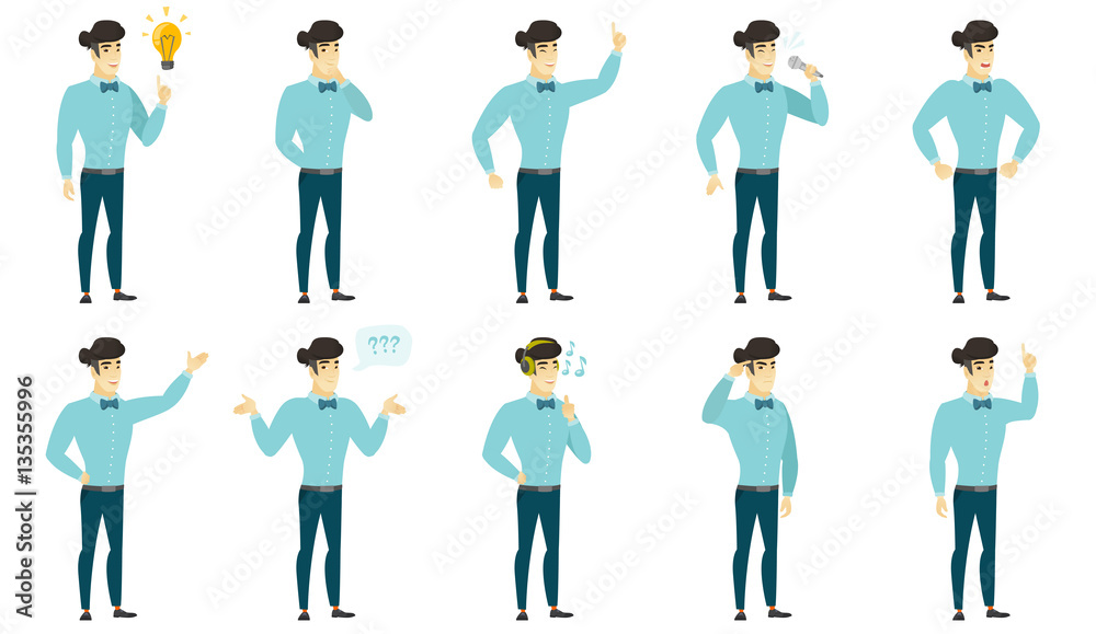 Vector set of illustrations with business people. Vector set of illustrations with business people.
