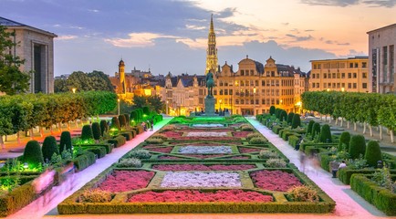 Handdoek met foto Brussel Stadsgezicht van Brussel in België  © Alexi Tauzin