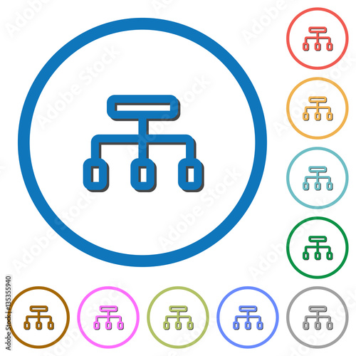 Connect icons with shadows and outlines