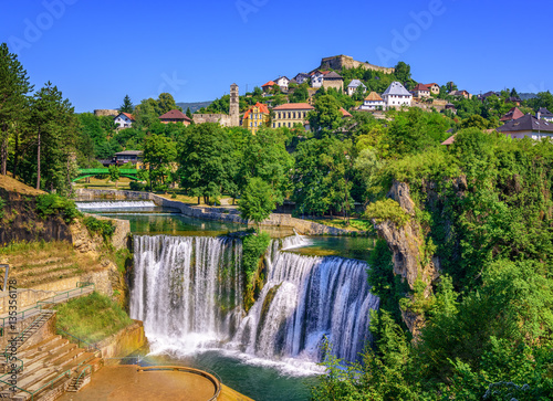 Jajce town and Pliva Waterfall, Bosnia and Herzegovina photo