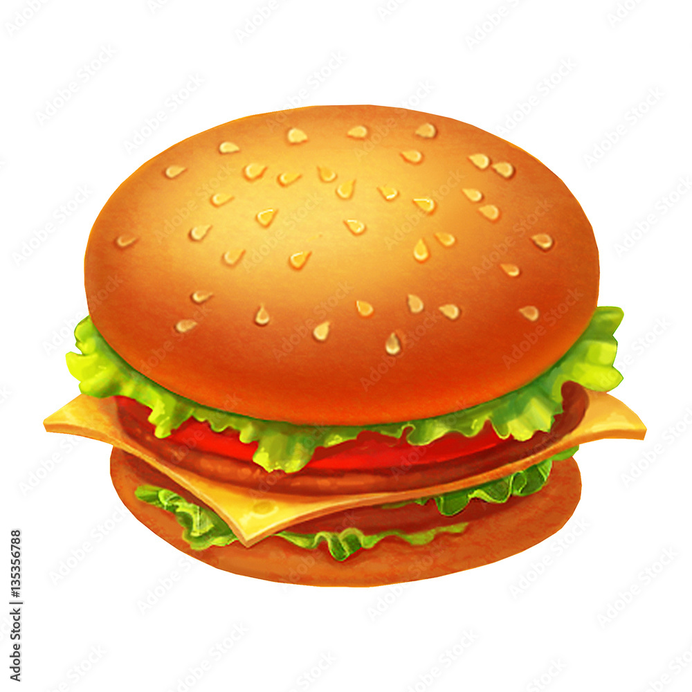 Colorful Hamburger icon illustration isolated on white background Colorful Hamburger icon illustration isolated on white background