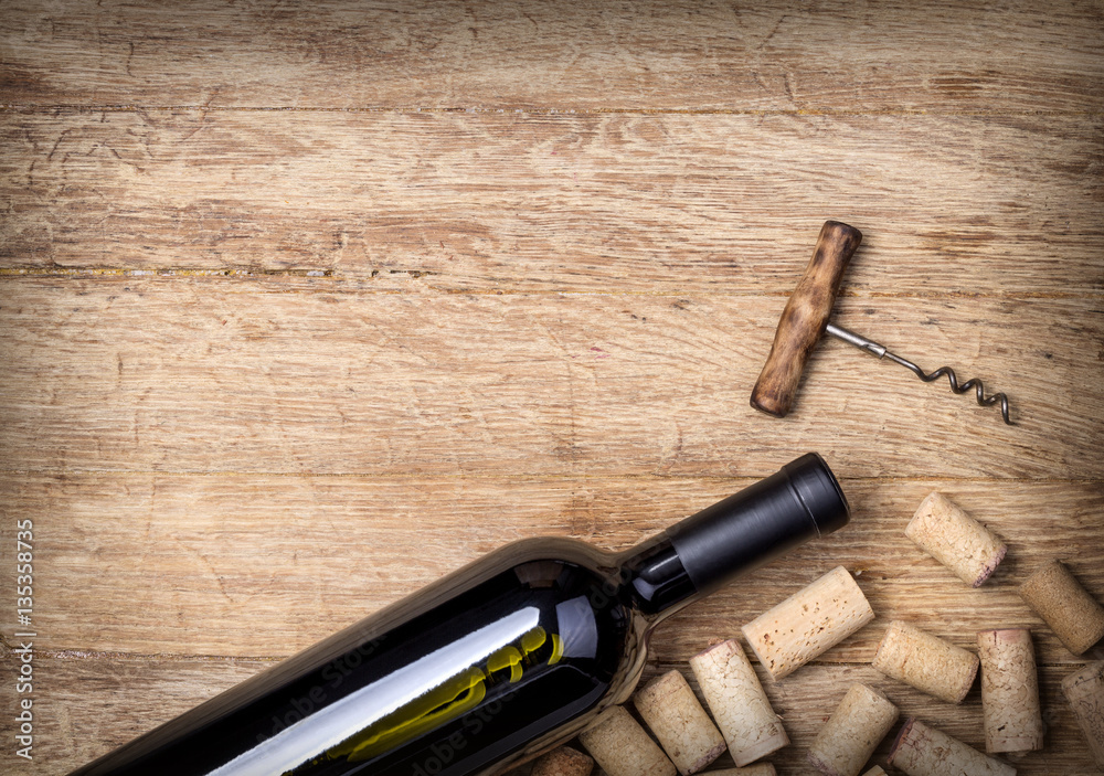 wine bottles and corks