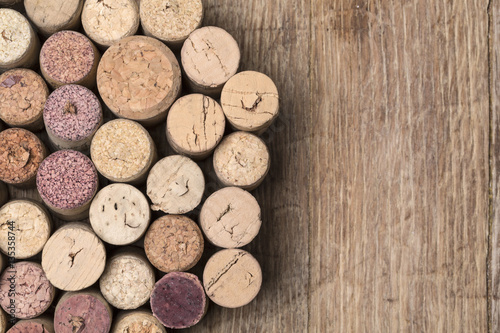 wine corks on wooden photo