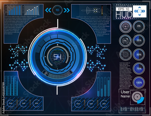 HUD background outer space. Infographic elements.Digital data, business abstract background.   Infographic elements. Futuristic user interface.