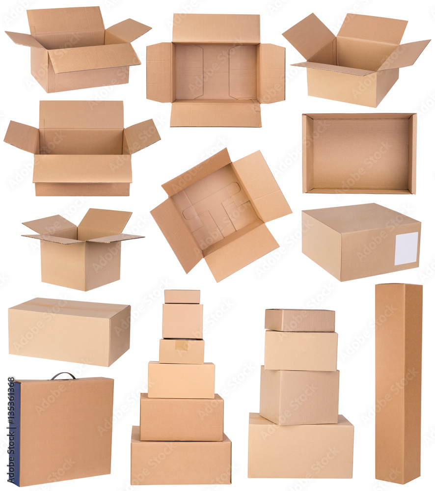 Cardboard boxes isolated on white background Cardboard boxes isolated on white background