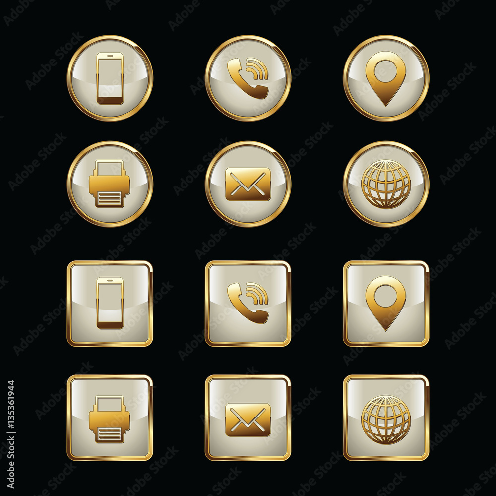 Business Card Icon Set. Web Icons. Luxury Icons. Stock Vector | Adobe Stock