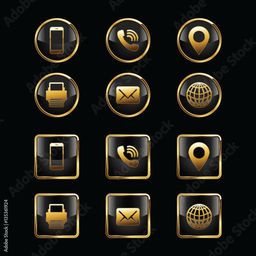 Business Card Icon Set. Web Icons. Luxury Icons.