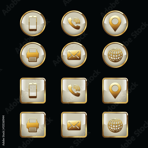 Business Card Icon Set. Web Icons. Luxury Icons.
