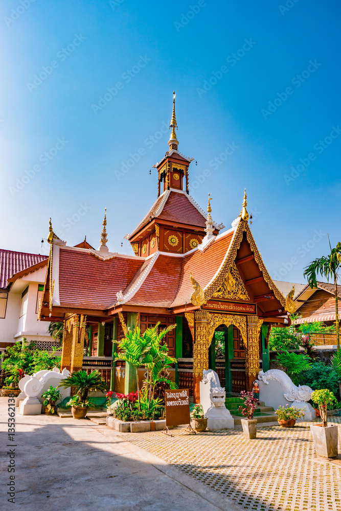 Beautiful Small Buddhist temple in Chiang Mai, Thailand