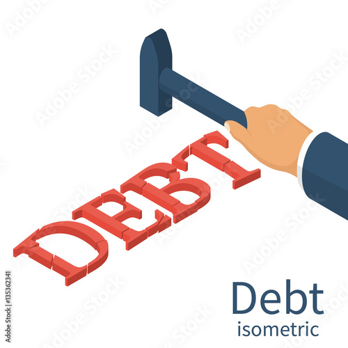 Debt concept Isometric