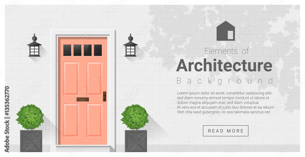 Obraz premium Elements of architecture , front door background , vector ,illustration