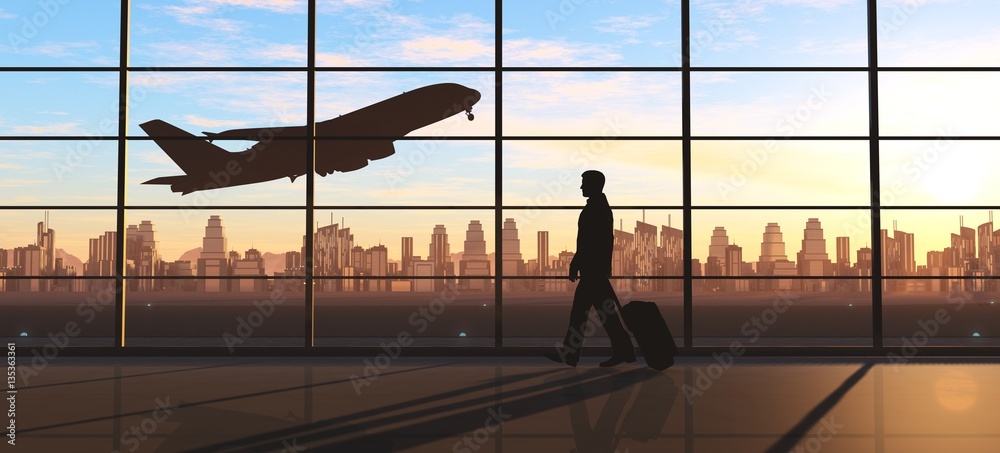 Business travel - departure hall Business travel - departure hall